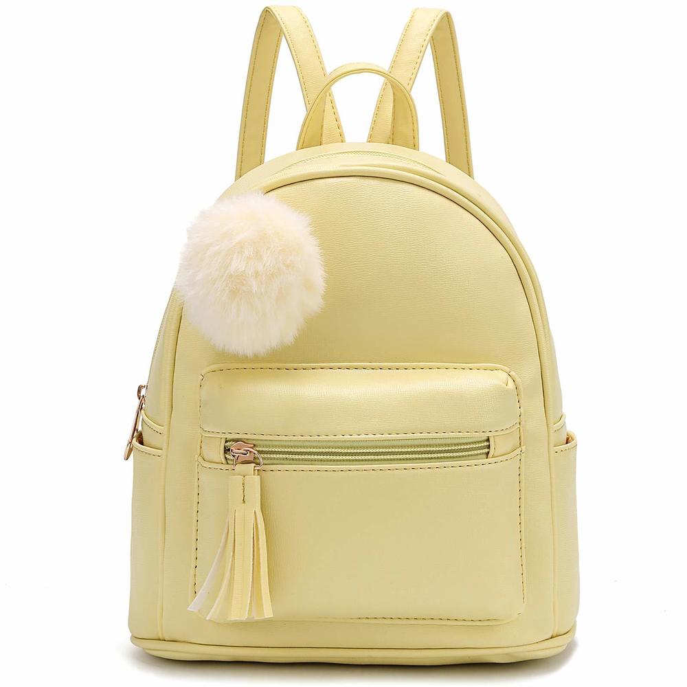 Mini Backpack Purse for Girls Teens Women Purses PU Leather Pom Backpack🤩